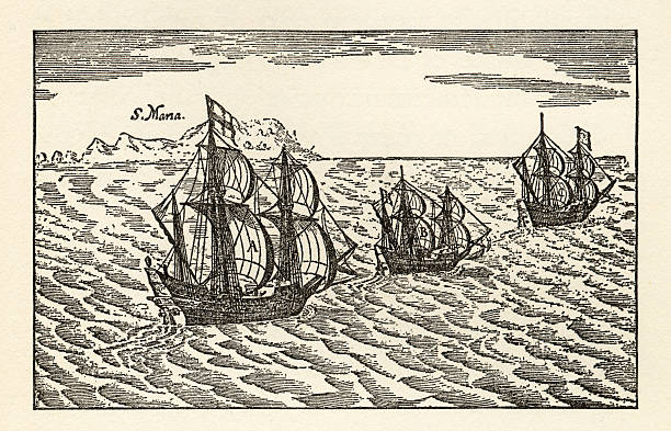 istock Engraving of Van Noort Sailing the Strait of Magellan, 1600 534609854