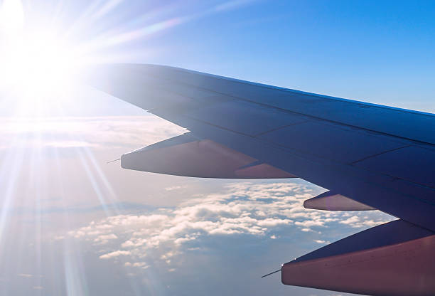 istock Sun on the wing of an airplane 534610993