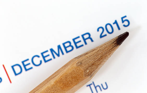 istock The tip of a pencil point to the year text. 534636567