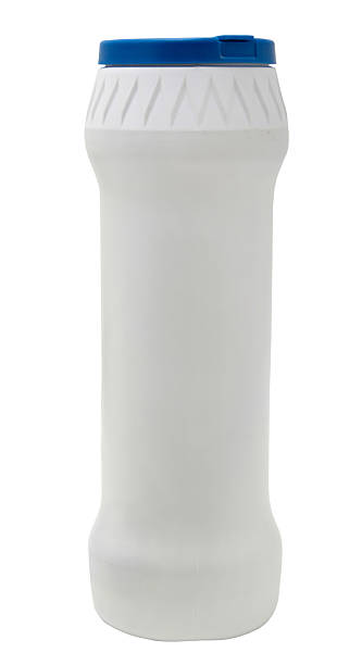 istock cleaning equipment .colored plastic bottles with Detergent isolated on white 534639155