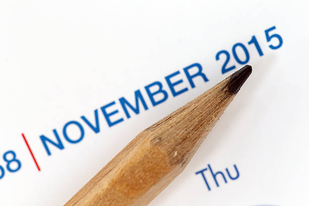 istock The tip of a pencil point to the year text. 534639903