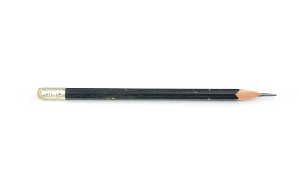 istock Old pencil macro shot, isolated on white background with clippin 534640385