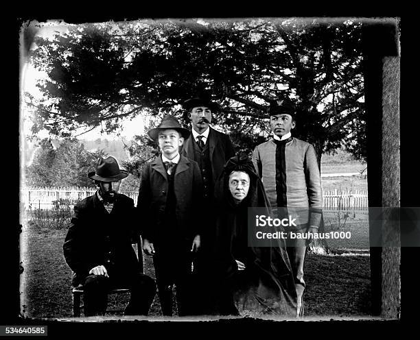 Victorian Family Portrait Stock Photo - Download Image Now - Antique, Old-fashioned, Photographic Print