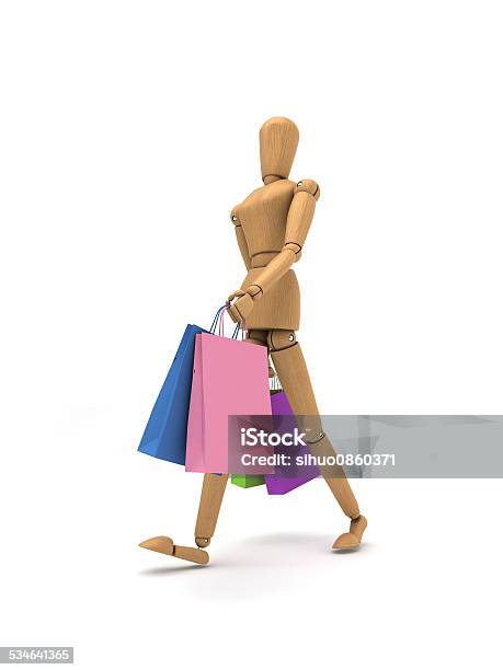 With Shopping Bags Woman Left Stock Photo - Download Image Now - 2015, Abstract, Adult