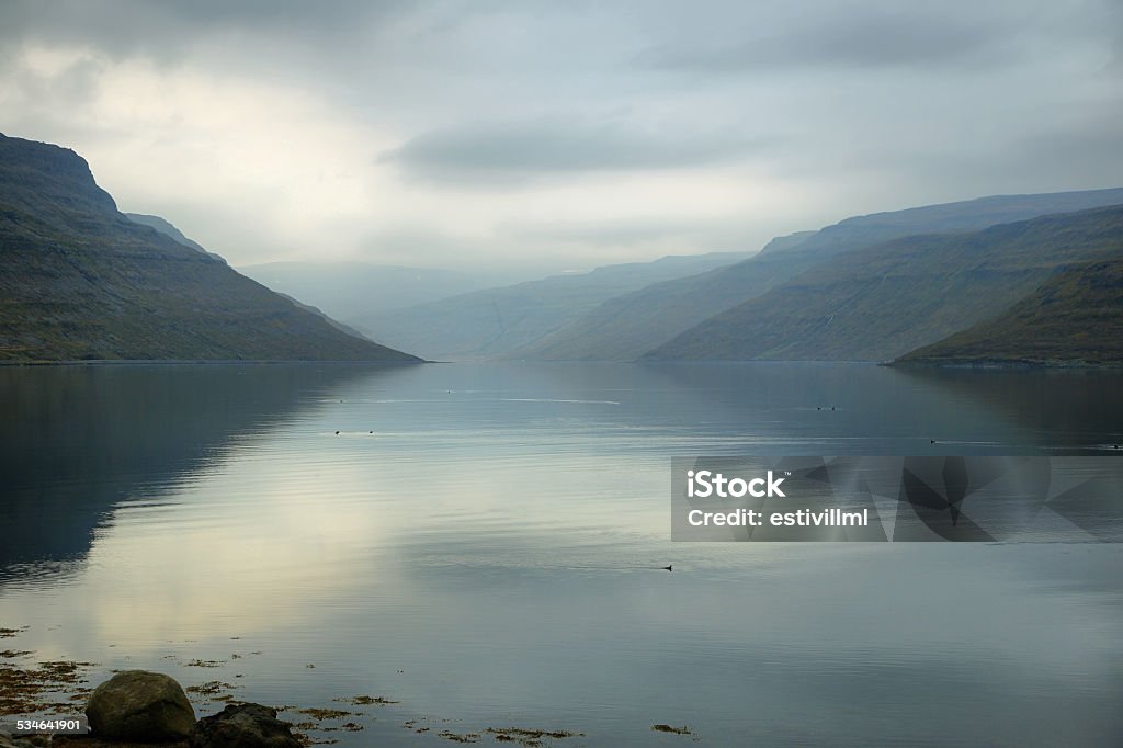 Westfjords of Iceland View of misty coast in Westfjords of Iceland. 2015 Stock Photo