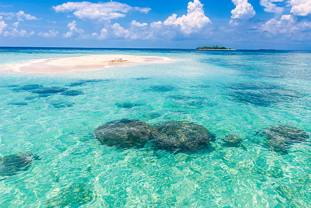 Tropical white sand cay beach in Morrocoy Venezuela. Relaxing, travel and leisure related images for vacations in the Caribbean. Image taken at Morrocoy National Park, Venezuela. Morrocoy is a coastline and a group of small islands and cays located at Falcon State in Venezuela. A very popular destination for leisure, diving, kite surfing and all kind of water activities. Morrocoy and the beauty of the turquoise coastal beaches of Venezuela are almost indistinguishable from those of the Bahamas, Fiji, Bora Bora, French Polynesia, Malau, Hawaii, Cancun, Costa Rica, Florida, Maldives, Cuba, Puerto Rico, Honduras, or other tropical areas.