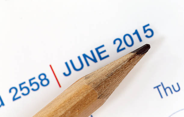 istock The tip of a pencil point to year blur Text. 534642899