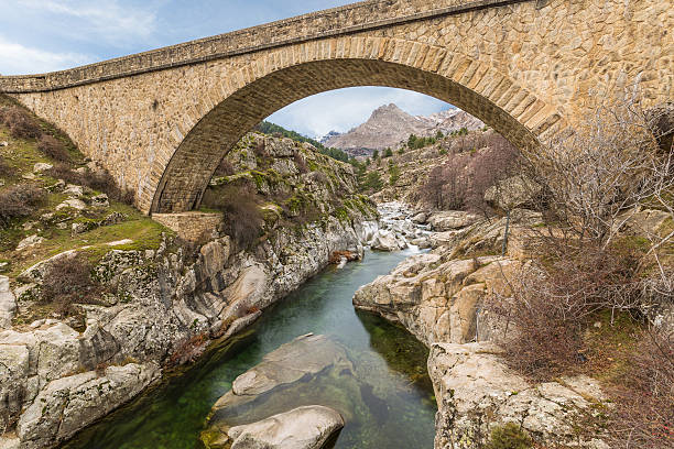 istock Bridge over Golo river with Mount Albanu in distance 534643913