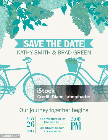 istock Cute Retro Bicycle Save The Date Wedding Announcement 534644457