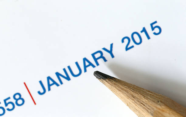 istock The tip of a pencil point to year blur Text. 534663047