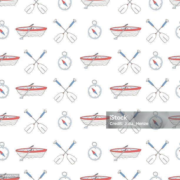 Seamless Pattern With Water Sport Equipment Stock Illustration - Download Image Now - 2015, Adventure, Camping