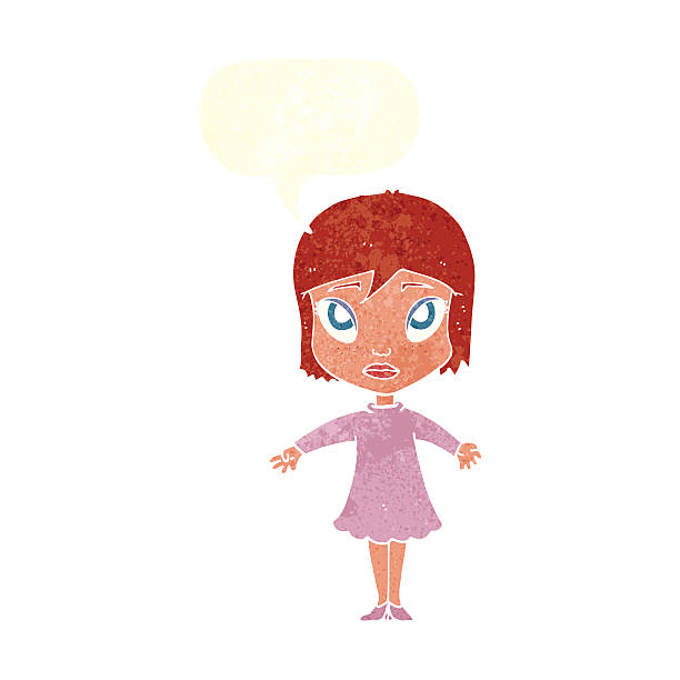 istock cartoon girl in dress with speech bubble 534666755