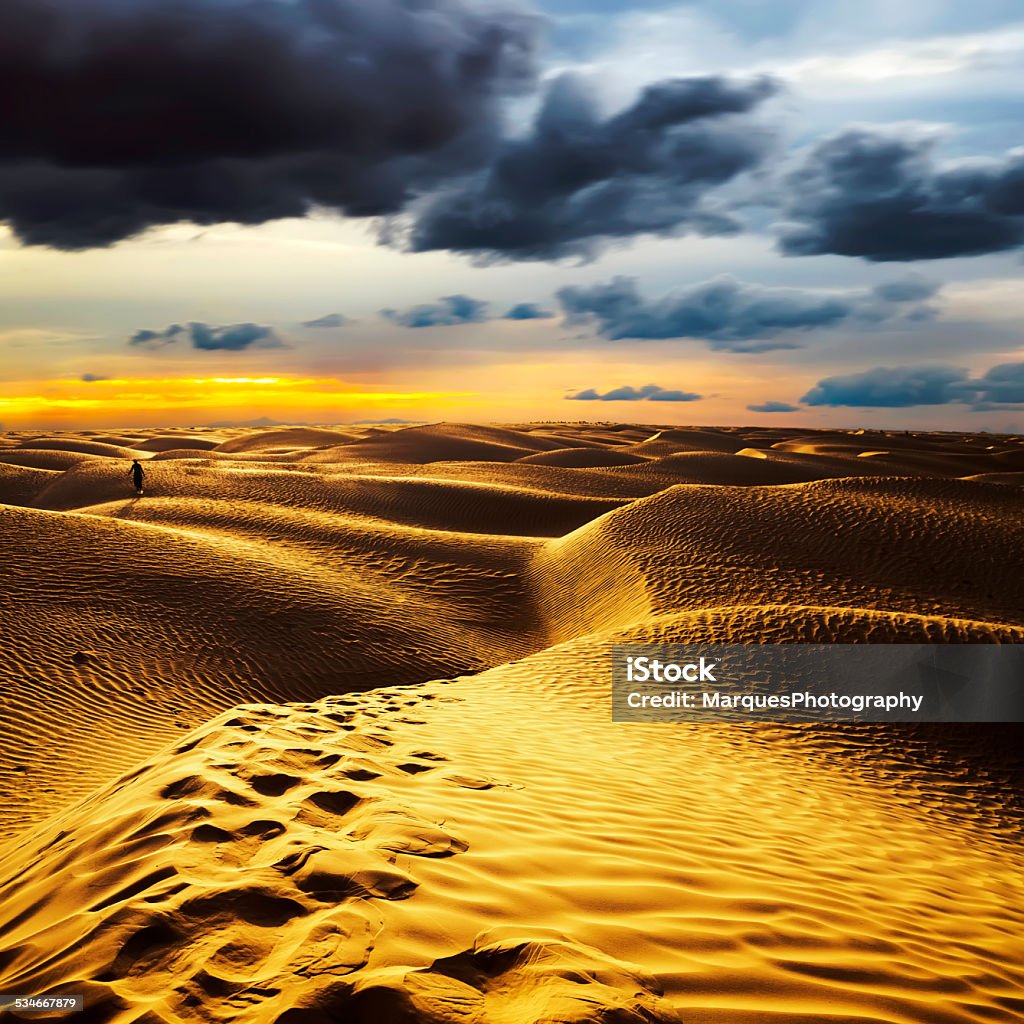 Sunset in the Sahara desert - Douz, Tunisia. Sunset in the Sahara desert - Douz, Tunisia.  Douz Stock Photo