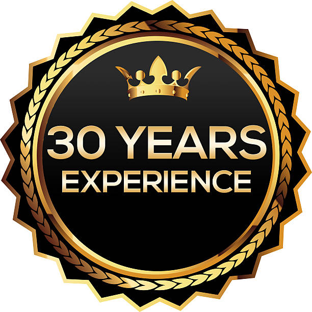 badge or 30 ans d'expérience - 30 to 34 years photos et images de collection