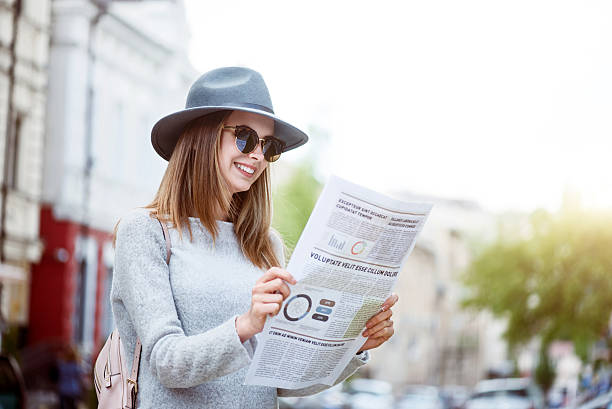 istock Modern young woman in a big city 534670022
