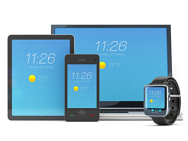 istock Smartwatch, smartphone, digital tablet and laptop with clipping path 534679563