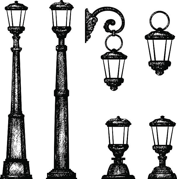 Sketch of street light, vector drawing