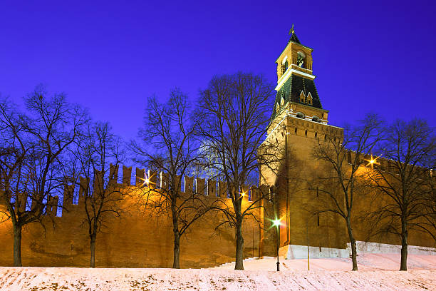 Russia, Moscow Kremlin in the evening stock photo