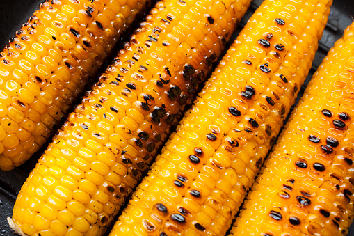 Grilled corn close-up