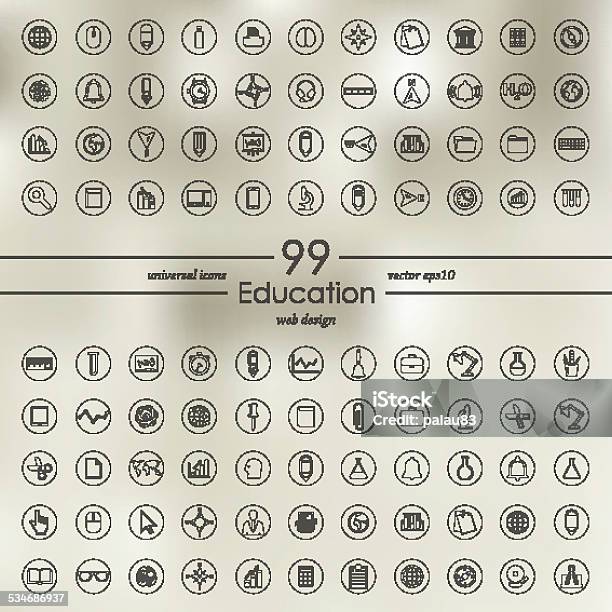 Set Of Education Icons Stock Illustration - Download Image Now - Abstract, Book, Creativity