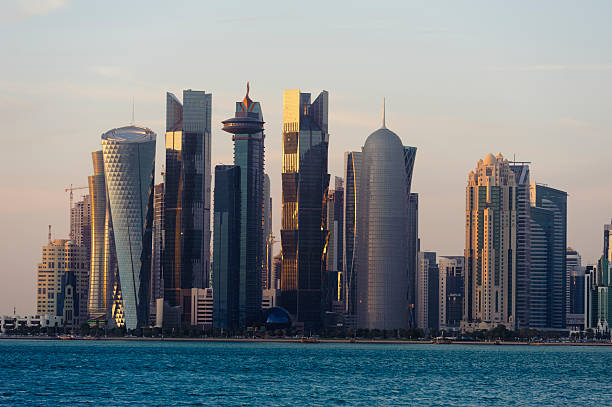 istock skyline of Doha 2015, at sunset 534688285