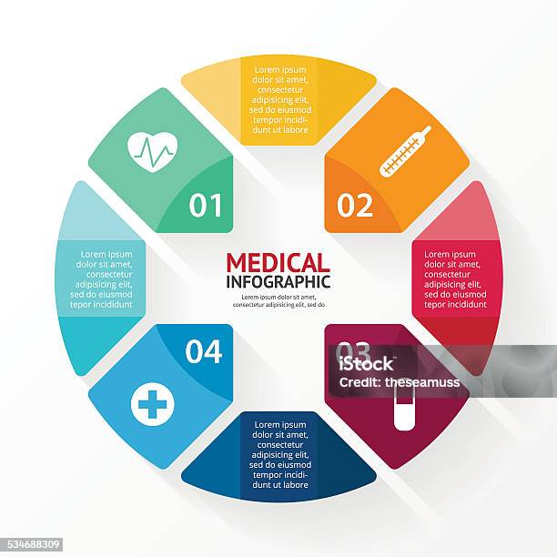 Medical Plus Sign Healthcare Hospital Infographic Stock Illustration - Download Image Now - Four Objects, Model - Object, Steps