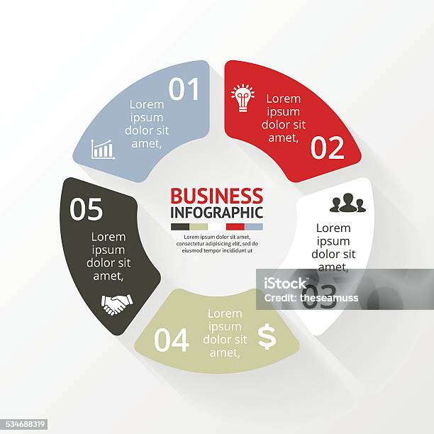 Circle Infographic Diagram Graph Presentation Stock Illustration - Download Image Now - 2015, Abstract, Arrow - Bow and Arrow