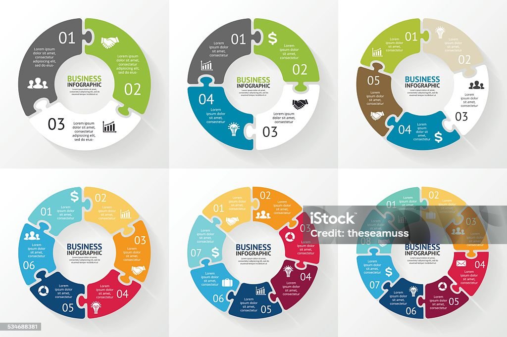 Circle puzzle infographic. Diagram, graph, presentation. Layout for your options or steps. Abstract template for background. Part Of stock vector