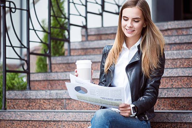 istock Modern young woman in a big city 534690812