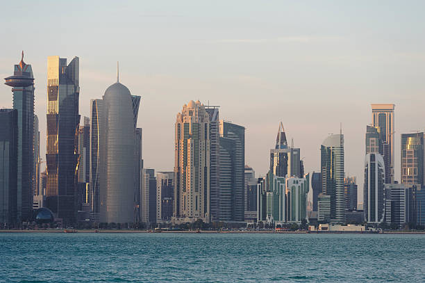istock skyline of Doha 2015, at sunset 534696337
