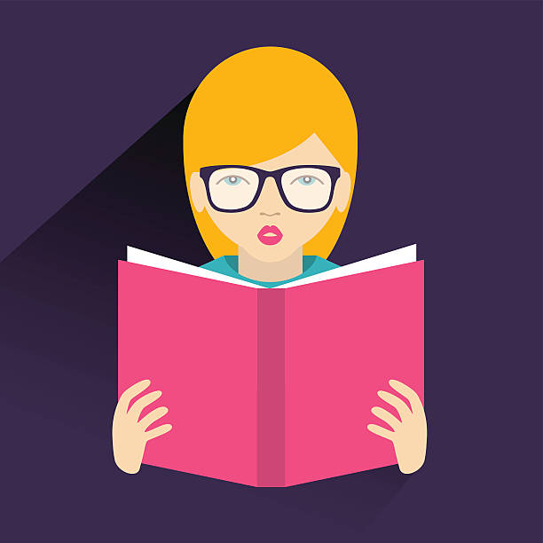 мальчик чтение книги. плоские вектор. - advice reading student glasses stock illustrations