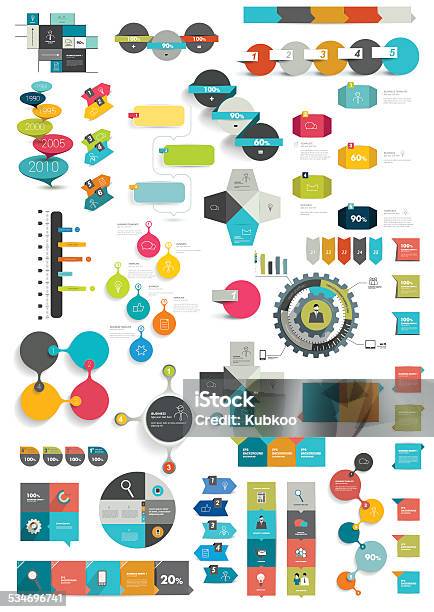 Collections Of Info Graphics Flat Design Diagrams Stock Illustration - Download Image Now - Town Square, Infographic, Plan - Document