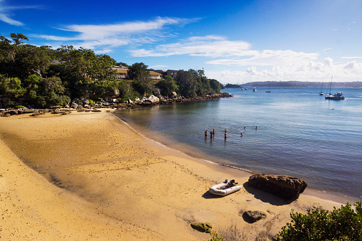 Collins (Flat) Beach in Sydney, a secluded beach only reached by foot or boat.