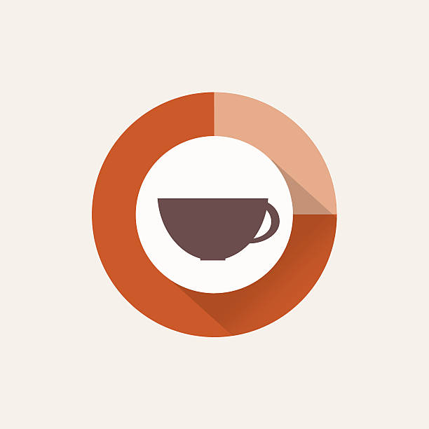 コーヒータイム、フラットデザイン - coffee coffee bean espresso cup点のイラスト素材／クリップアート素材／マンガ素材／アイコン素材
