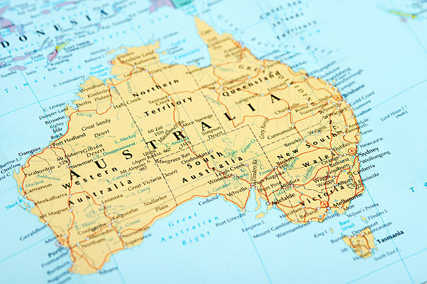 Australia Map of Australia international border photos stock pictures, royalty-free photos & images