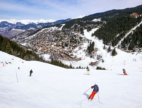 Skiing Down to Meribel