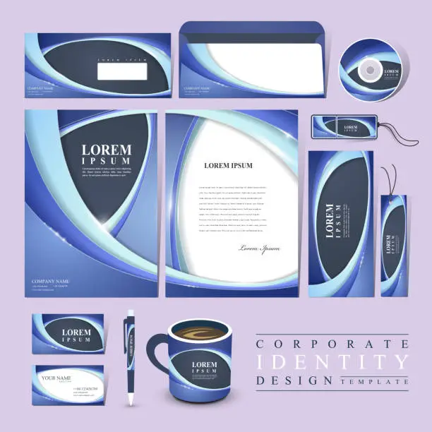 Vector illustration of abstract futuristic design for corporate identity