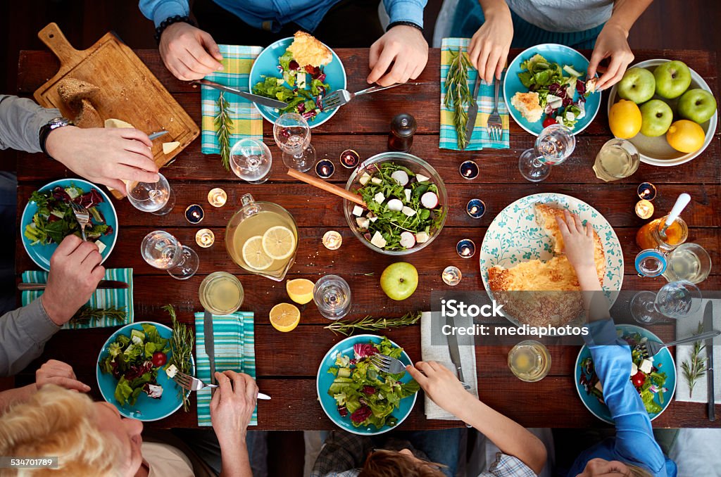 Restaurants Alle zusammen - Lizenzfrei Ansicht aus erhöhter Perspektive Stock-Foto