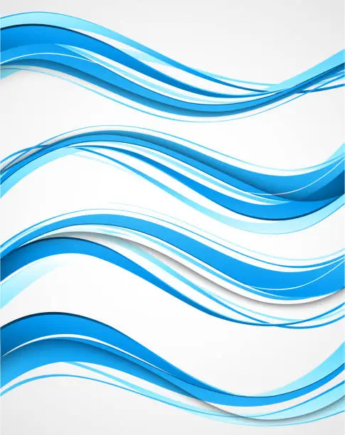 Vector illustration of Abstract curved lines background. Template brochure design
