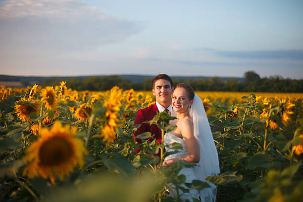 Newlyweds on Wedding Day. Bride and Groom.