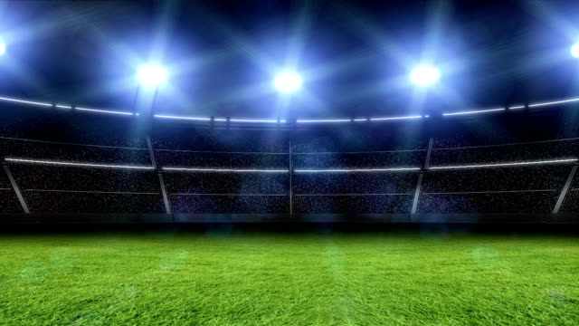 Animation of stadium with lights and flashes