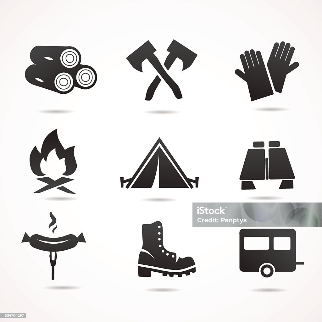 Camping icon set. Vector illustration. 2015 stock vector