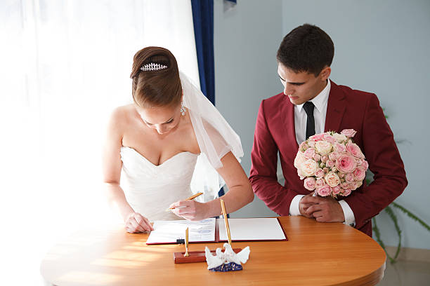istock Newlyweds on Wedding Day. 534705645