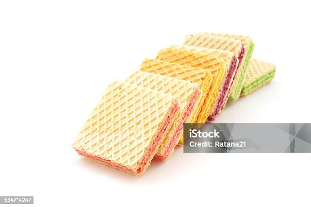 Square Wafer With Different Color In Middle Stock Photo - Download Image Now - 2015, Cookie, Dessert - Sweet Food