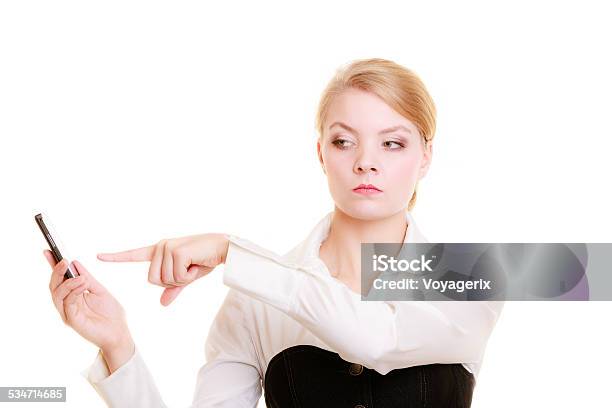 Communication Businesswoman Rejecting Call Stock Photo - Download Image Now - 2015, Adult, Assistance
