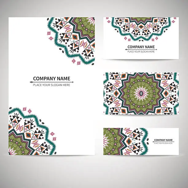 Vector illustration of Business card template. Vector illustration in native style