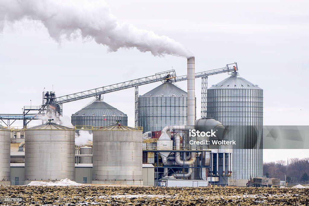 American Ethanol Refinery Ethanol Refinery in the American Midwest Ethanol Stock Photo