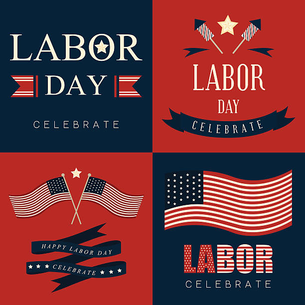 Labor day icon and background vector art illustration