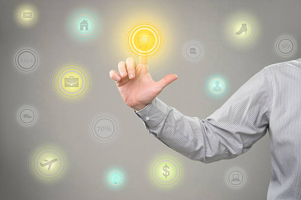 istock Man with shopping cart icon. 534717053