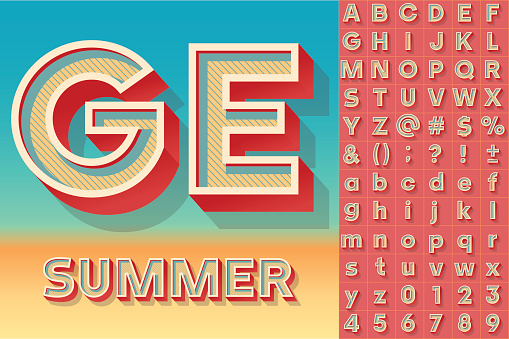 Scalable vector set of letters, numbers and symbols in bold style for digital artwork and typography